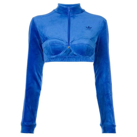 adidas x Jeremy Scott Edition Cropped Velour Track Jacket - Picture 5 of 6